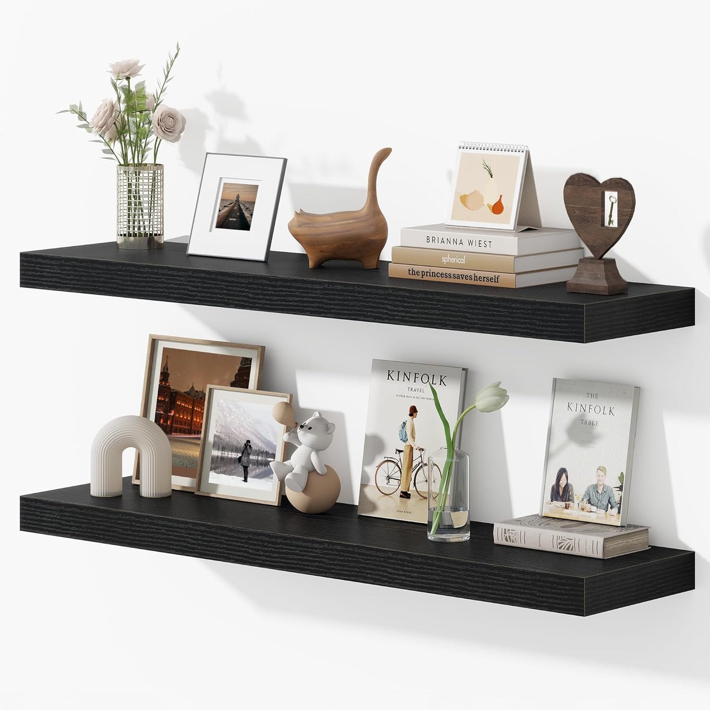 Dreamland 40 Inches Floating Shelves for Wall, 9.3" Deep Long Floating Shelves Set of 2, Large