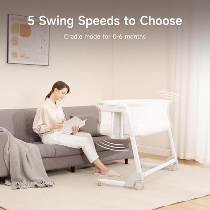 Maydolly Baby Bassinet, Smart Crib, Automatic Cry Detection and Response, Rocking Bassinet for