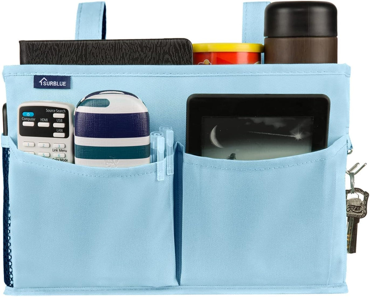 Surblue Bedside Caddy Hanging Organizer Bedside Storage Bag for Bunk and Hospital Beds (Small