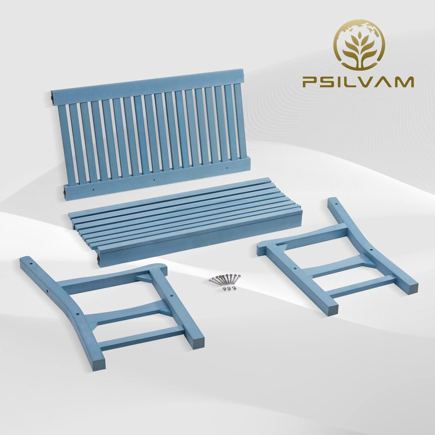 Psilvam Garden Bench, 2-Person Poly Lumber Patio Bench, All-Weather Outdoor Bench That Never Rot