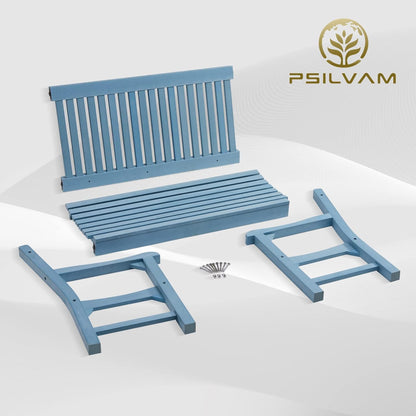 Psilvam Garden Bench, 2-Person Poly Lumber Patio Bench, All-Weather Outdoor Bench That Never Rot