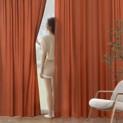 MIULEE Terracotta Privacy Sheer Curtains That Let Light in 63 Inches Long Non-See-Through Semi