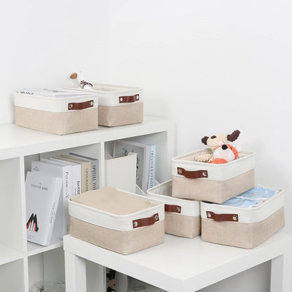 DULLEMELO Small Storage Bins, Storage Baskets for Organizing, Collapsible Rectangular Fabric