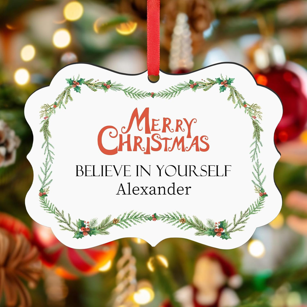 Personalized Christmas Ornaments 2025 Wood Custom Photo Picture Text Christmas Ornament