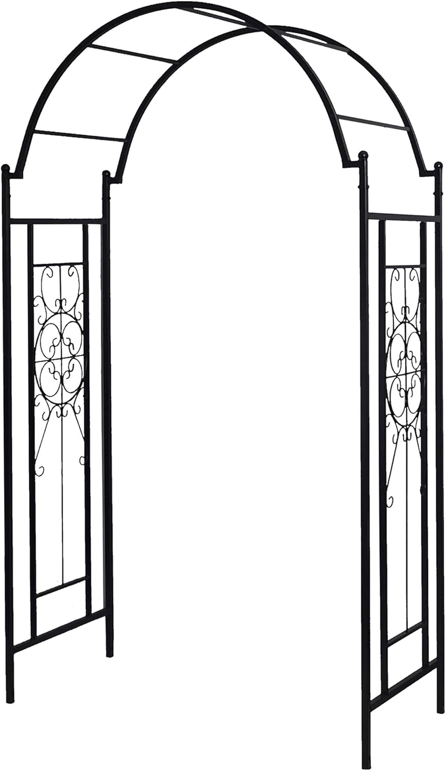OUTOUR Garden Arch Arbor Arbour Trellis Archway for Climbing Plants Roses Vines Support Rack