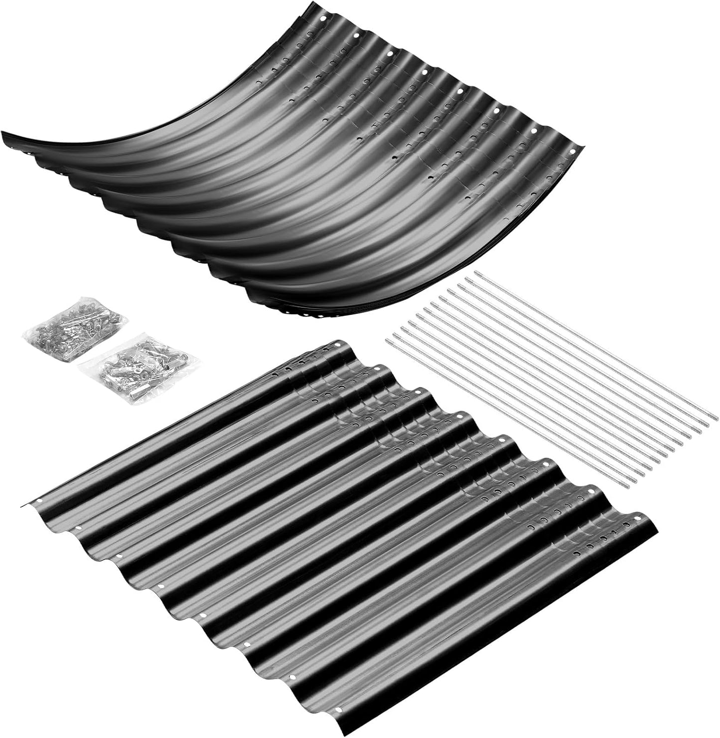 Land Guard 8x4x3ft Oval Galvanized Raised Garden Beds, Large-Capacity Metal Planter Box Outdoor