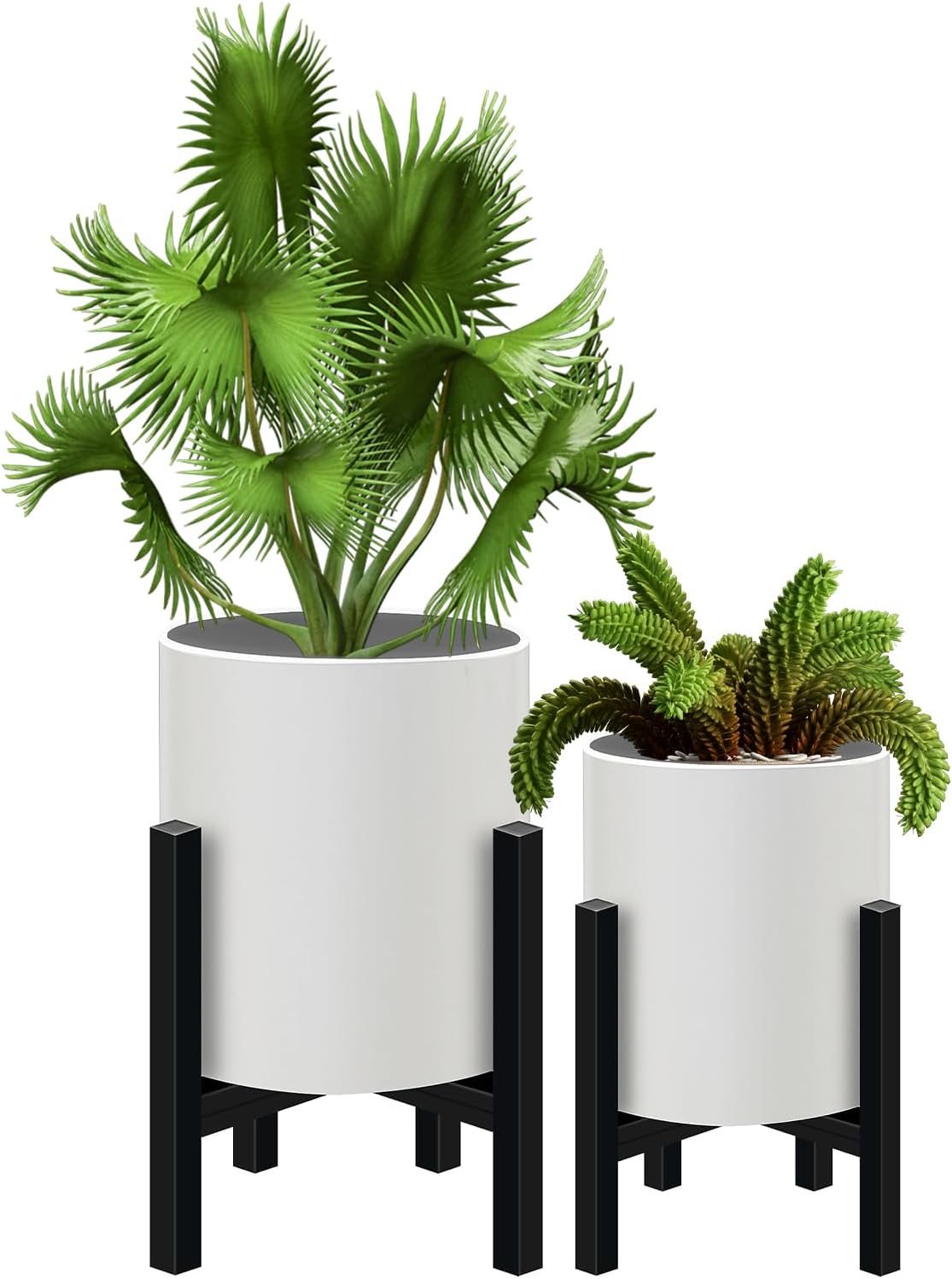 Plant Pot with Stands Set of 2, Mid Century Planters for Indoor Plants Modern Decorative Flower