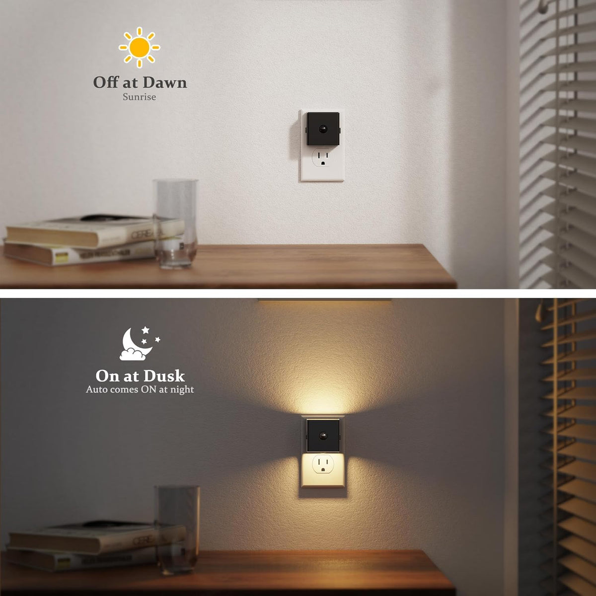 JandCase Motion Sensor Night Light, Night Lights Plug into Wall with Adjustable Brightness, Motion