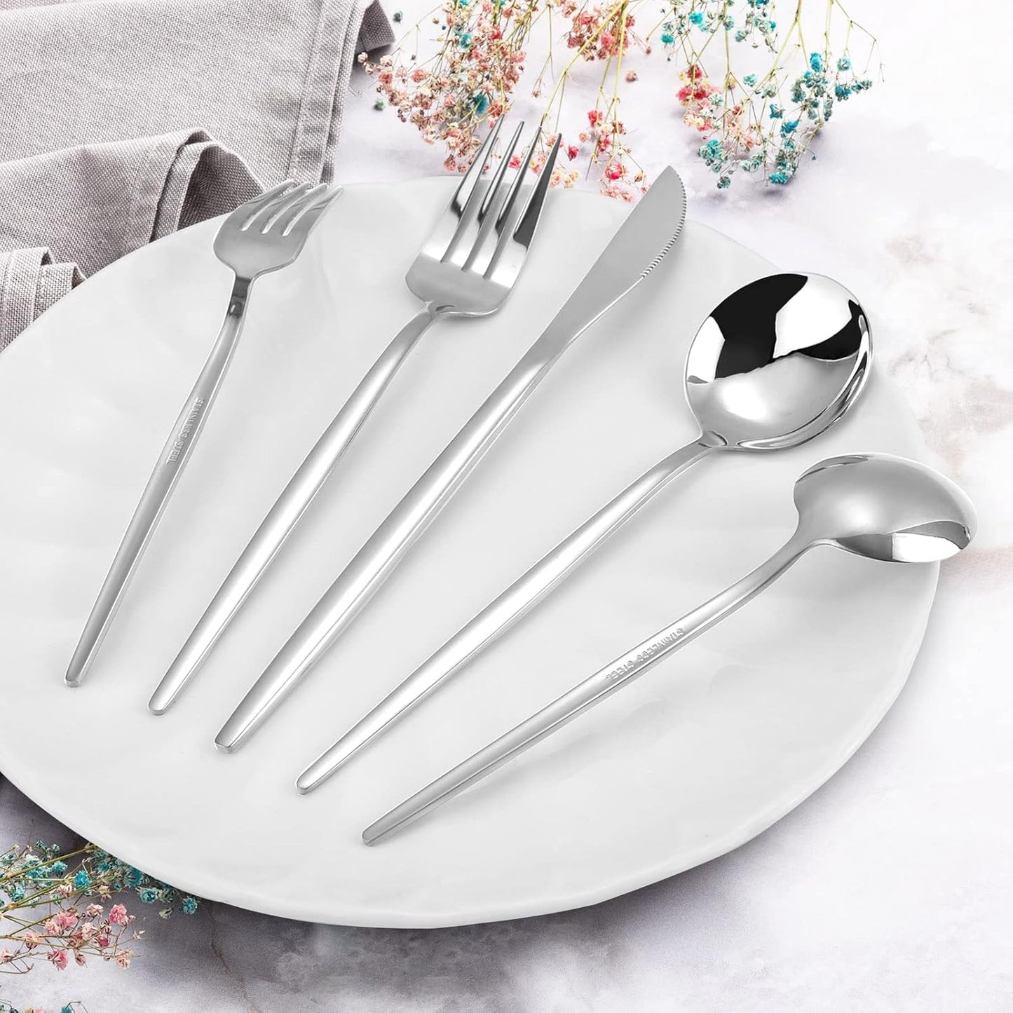 Silverware Set, KassKa 40 Pieces Flatware Cutlery Set, Stainless Steel Utensils Set Spoon Fork