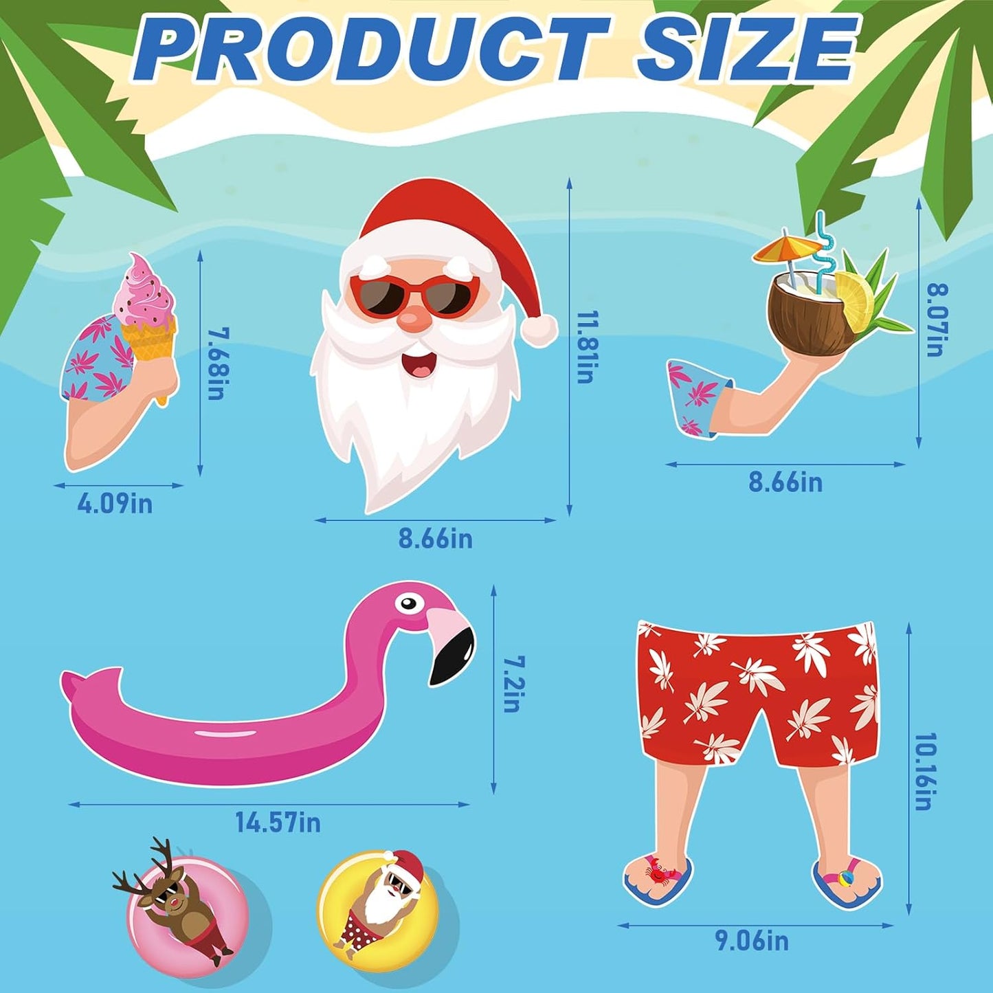 Christmas Tree Topper Hawaii Christmas Decoration Santa Claus Tree Topper Flamingo Ice Cream