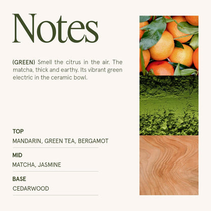LA JOLIE MUSE Mandarin Matcha Candle - Bergamot, Matcha, Cedarwood | 19 oz Large Wooden Wick