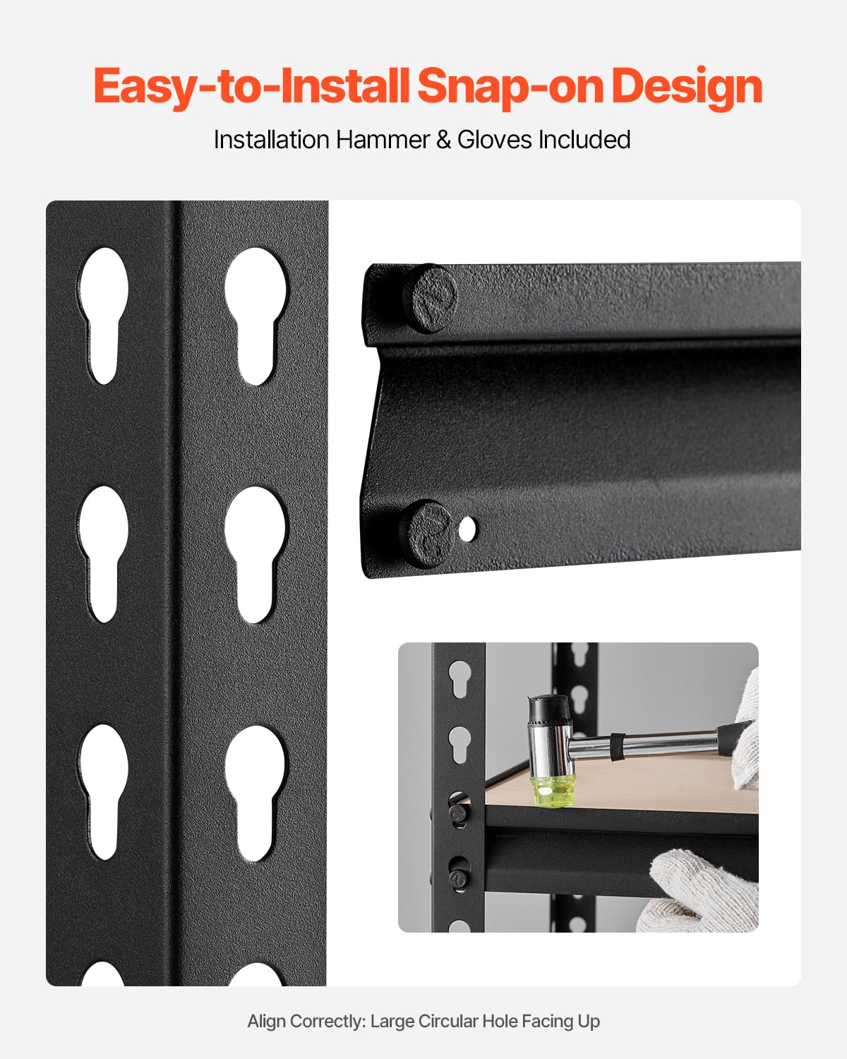 VEVOR Storage Shelves, 2000 lbs, 5 Tier Garage Storage Shelving, 16" D x 36" W x 71.4" H Adjustable