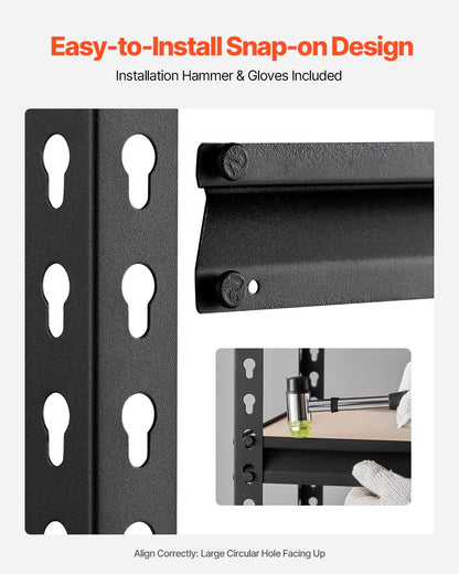 VEVOR Storage Shelves, 2000 lbs, 5 Tier Garage Storage Shelving, 16" D x 36" W x 71.4" H Adjustable