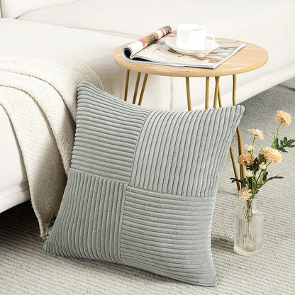 Fancy Homi 2 Packs Grey Decorative Throw Pillow Covers 16x16 Inch for Living Room Couch Bed Sofa