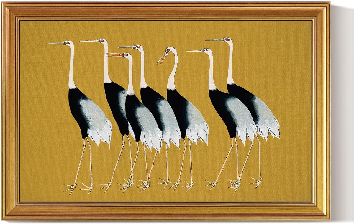 HUARCEY Gold Framed Vintage Wall Art for Living Room, Animals Painting Prints Large Decor for