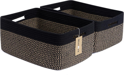 Large Storage Baskets for Shelves, Closet Organizers Bins for Clothes Blanket Towels, Baby Nursery
