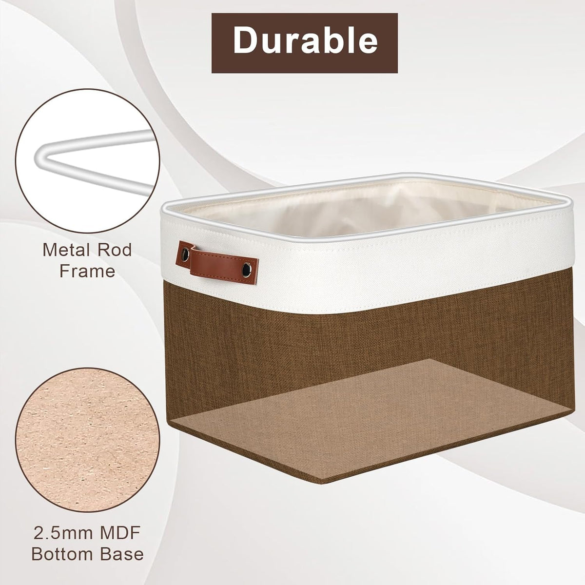 Storage Bins Large Fabric Storage Baskets for Shelves 3 Pack, Decorative Linen Closet Baskets with