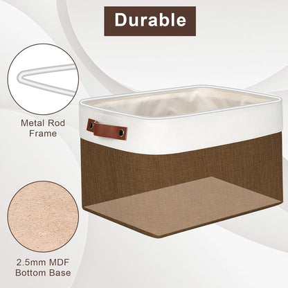Storage Bins Large Fabric Storage Baskets for Shelves 3 Pack, Decorative Linen Closet Baskets with