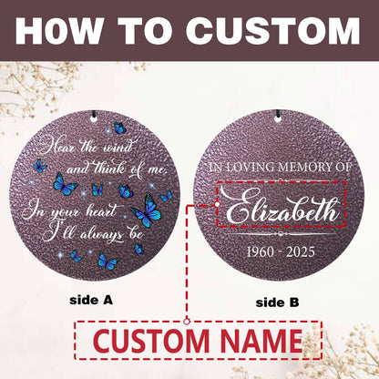 ASTARIN Memorial Butterfly Deep Tone Wind Chimes Personalized, Sympathy Remembrance Gifts for Loss