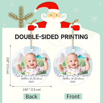 Personalized Photo Christmas Ornaments 2025 - Custom Baby First Christmas Ornament 2025, Customized