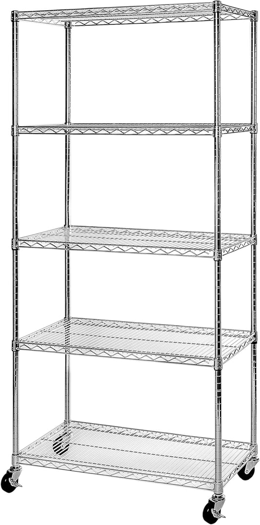 Seville Classics UltraDurable Heavy Duty NSF Solid Steel Wire Rack Storage Unit, Organizer for