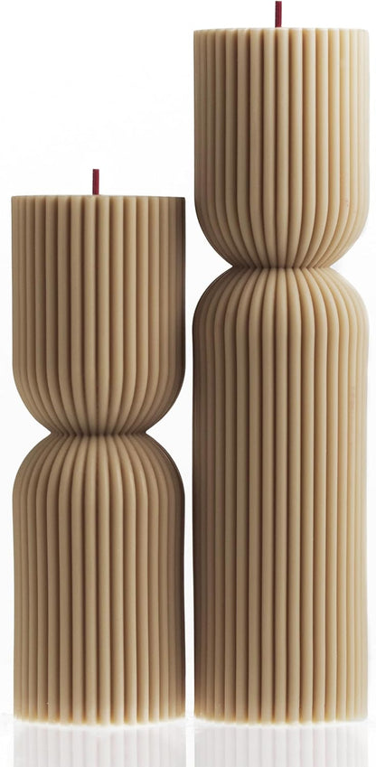 LAWA Hourglass Pillar Candle - Large Beautiful Handmade Pillar Scented Soy Wax Candle Elegant