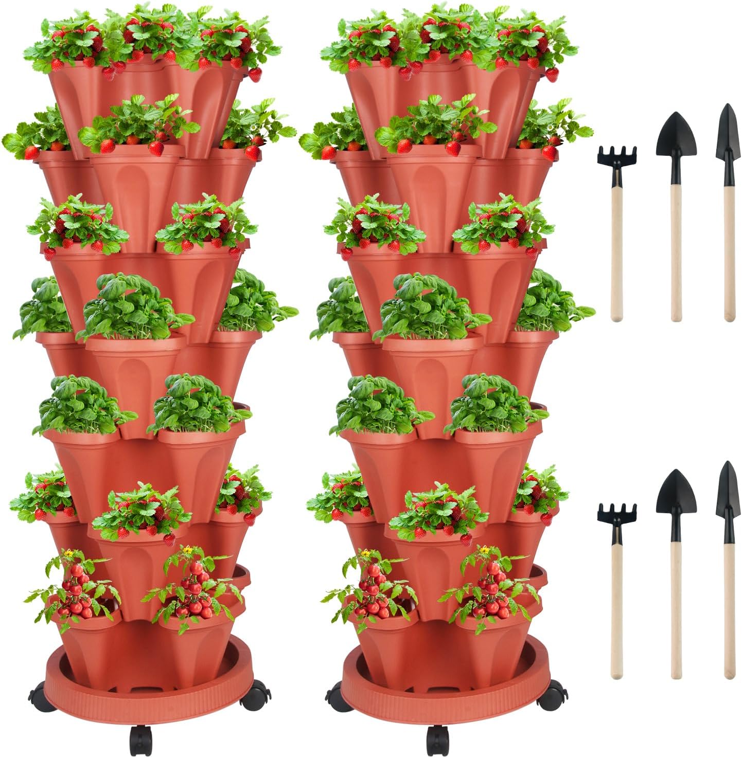 Vertical Planter 7 Tier Stackable Planters Garden Planters Strawberry Herb Flower and Vegetable