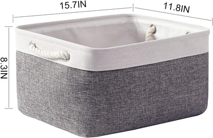 TheWarmHome Storage Basket for Organizing - 15.7x11.8x8.2 inch Large 3 Pack Collapsible Storage