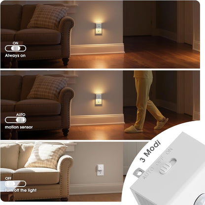 JandCase Motion Sensor Night Light, Night Lights Plug into Wall with Adjustable Brightness, Motion