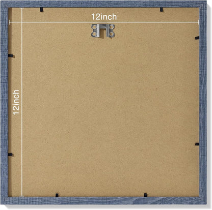 Vittanly 12x12 Picture Frames Set of 9, Shatter Resistant Plexiglass, Display 8x8 Pictures with Mat