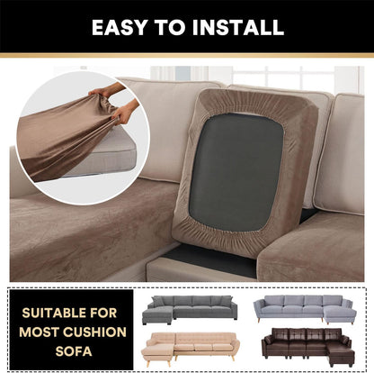 PrinceDeco Sectional Couch Covers 4 Pieces Couch Covers for Sofa Velvet Separate Couch Cover L