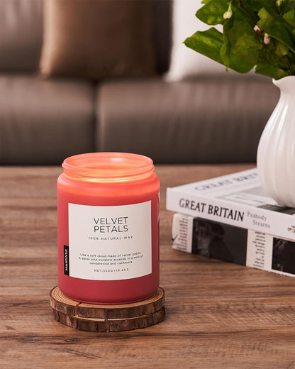 M&SENSE Velvet Petals Large Soy Candles for Home Scented, Organic Natural Soy Wax 19.4oz 110 Hour