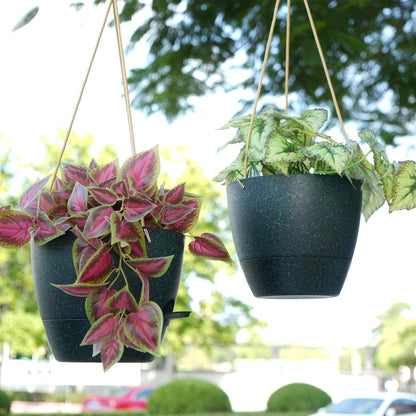 10 Inch Self Watering Hanging Pots, 2 Pack Hanging Planters with 40oZ Deep Reservior for Indoor