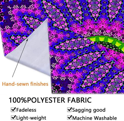PSYHILAR Blacklight Mandala Tapestry for Bedroom, XL Black Light Posters for Adults and Teens, Red
