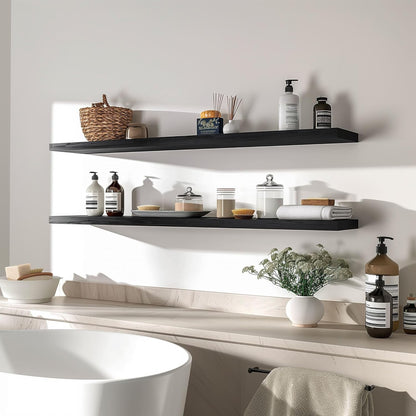 Wood Floating Shelves for Wall Decor, Rustic Wall Shelves for Bedroom Bathroom Kitchen Living Room