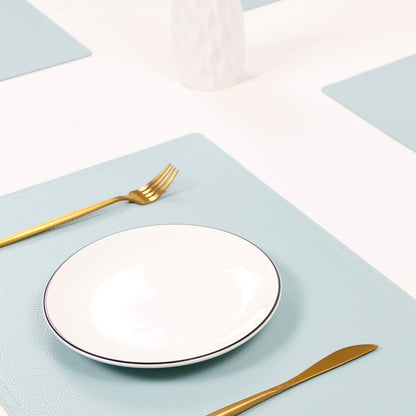 Set of 8 Faux Leather Placemats, PU Table Mats, Waterproof, Stain Resistant, Heat Resistant