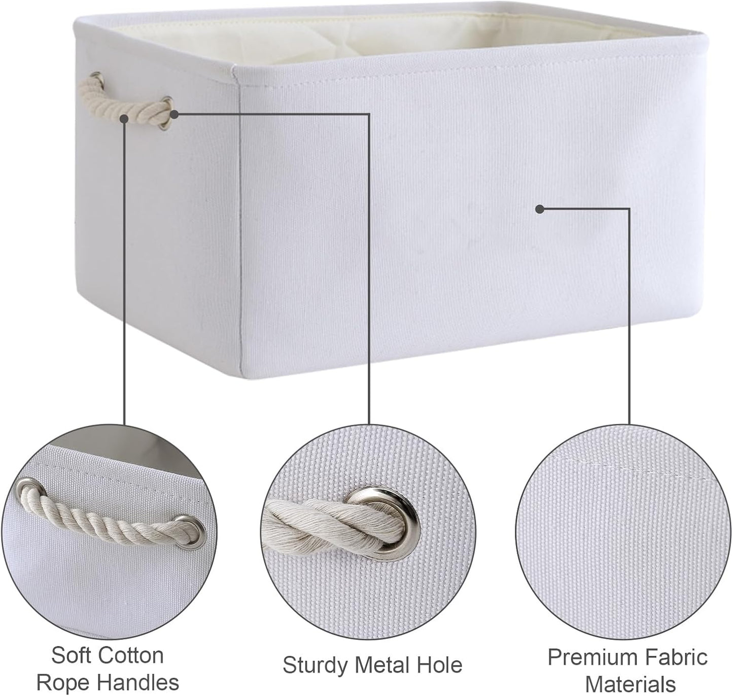 TheWarmHome Decorative Basket for Organizing - Medium-1Pack 13.8L*9.8W*6.7H Rectangular Fabric
