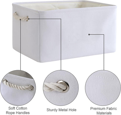 TheWarmHome Decorative Basket for Organizing - Medium-1Pack 13.8L*9.8W*6.7H Rectangular Fabric
