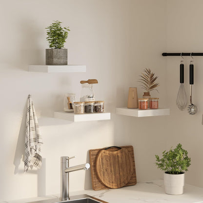 Square Floating Shelves for Wall, 12" W x 12" D x 1.2" H, Small Wooden Wall Mounted Display Shelves