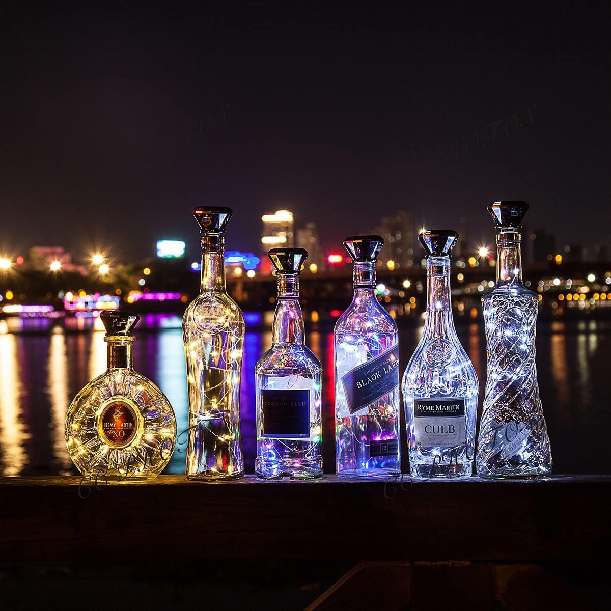 Upgraded 12 Pack Diamond Solar Wine Bottle Lights, 20 LEDs Waterproof Copper Light, Bottle Light