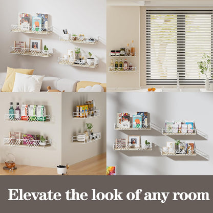 Floating Shelves for Wall Set of 4, Different Sizes Mounted Wood Floating Shelf, Wall Shelves for