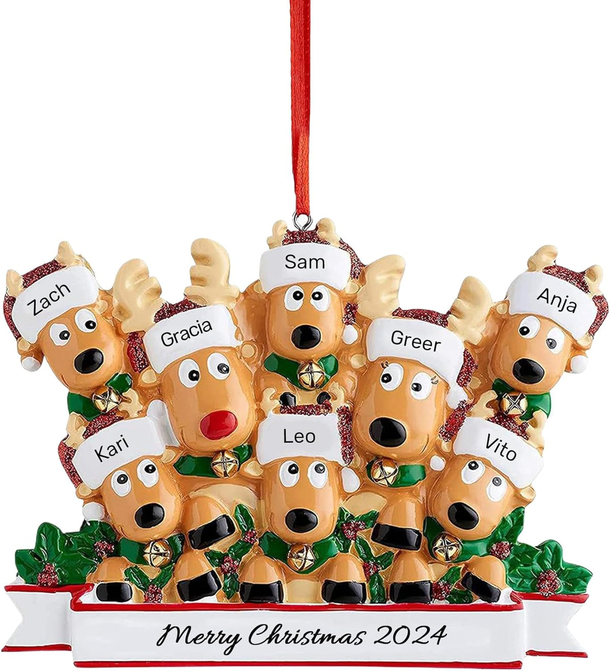 Personalized Christmas Ornaments 2025, Custom Reindeer Family Ornaments for Trees with Names