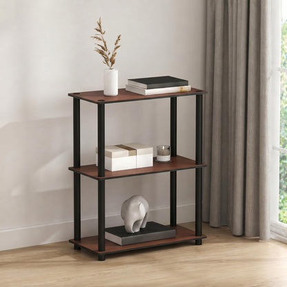 Furinno Turn-N-Tube Storage Shelves, 3-Tier Book Shelf, Corner Shelf, Toolless Open Shelves, for