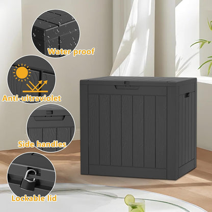36 Gallon Outdoor Deck Box,Storage Lockable Waterproof Patio Furniture,Garden Tools,Cushions,Pool