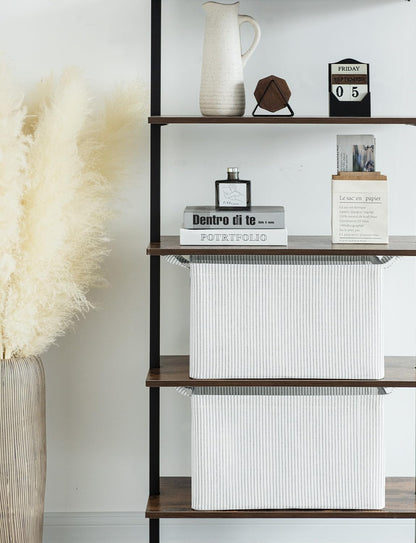 StorageWorks Storage Bins, Fabric Storage Bins for Shelves, Extra Large Storage Baskets with Metal