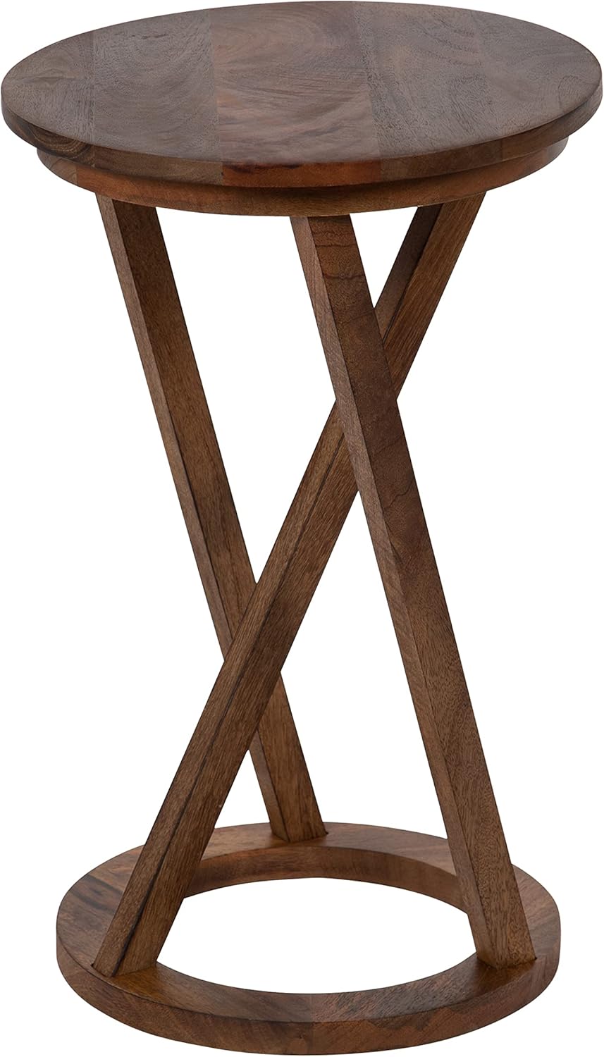 Kate and Laurel Aja Modern Side Table; 15 x 15 x 23; Walnut Brown; Decorative Modern Geometric Wood