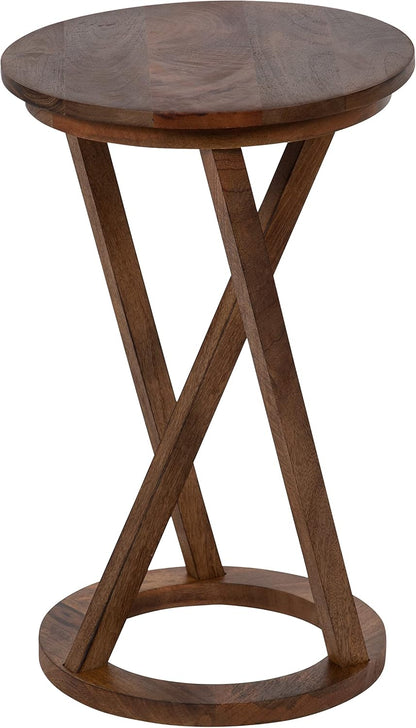 Kate and Laurel Aja Modern Side Table; 15 x 15 x 23; Walnut Brown; Decorative Modern Geometric Wood