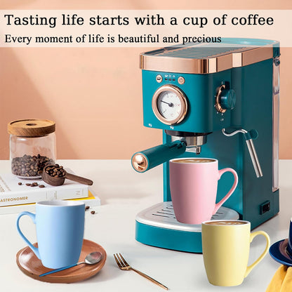 Coffee Mugs Set of 6, 12oz Ceramic Coffee Mugs with Handle, Colorful Matte Porcelain Coffee Mug for