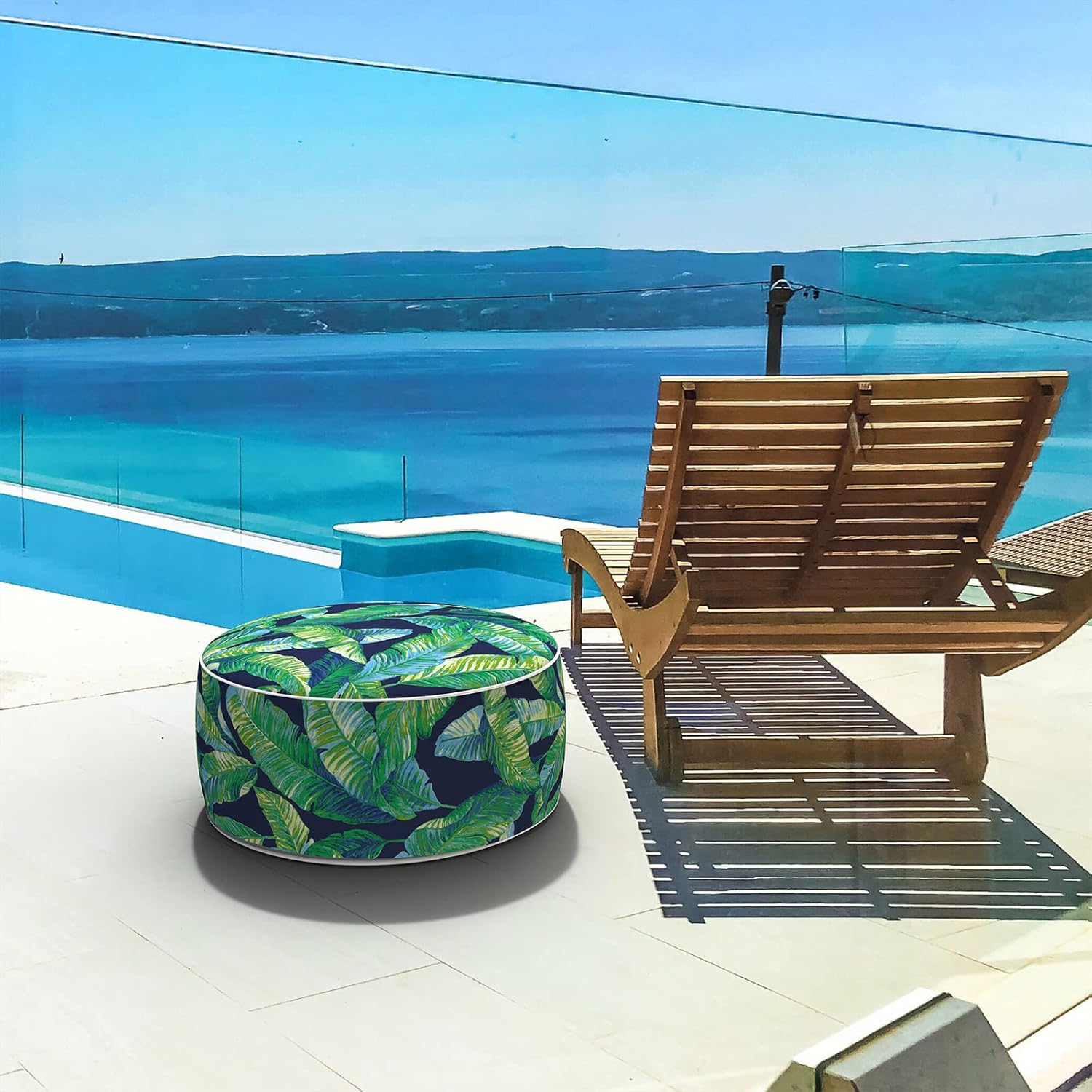 LVTXIII Inflatable Stool Ottoman Footrest with Handle, All Weather Foot Rest, Indoor or Outdoor Use