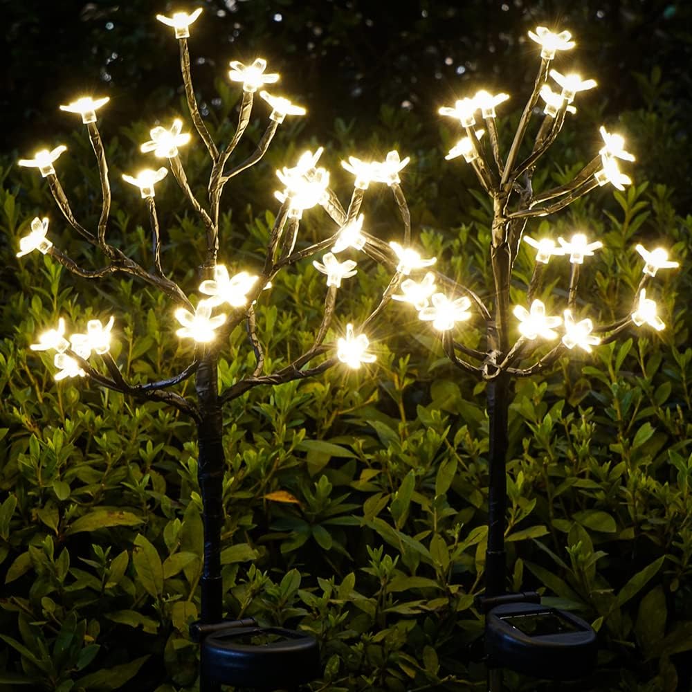 Solar Garden Lights Garden Decor, Solar Flowers Lights Outdoor Decorative,2Pack 40LED Solar Lights